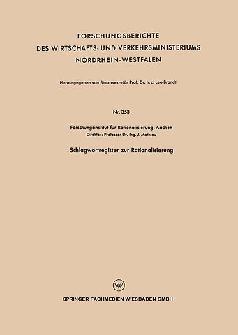 Schlagwortregister zur Rationalisierung