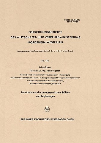 Zeitstandversuche an austenitischen Stählen und Legierungen