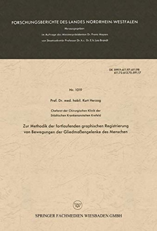 Zur Methodik der fortlaufenden graphischen Registrierung von Bewegungen der Gliedmaßengelenke des Menschen