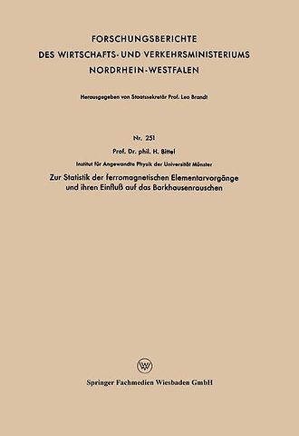 Zur Statistik der ferromagnetischen Elementarvorgänge und ihren Einfluß auf das Barkhausenrauschen