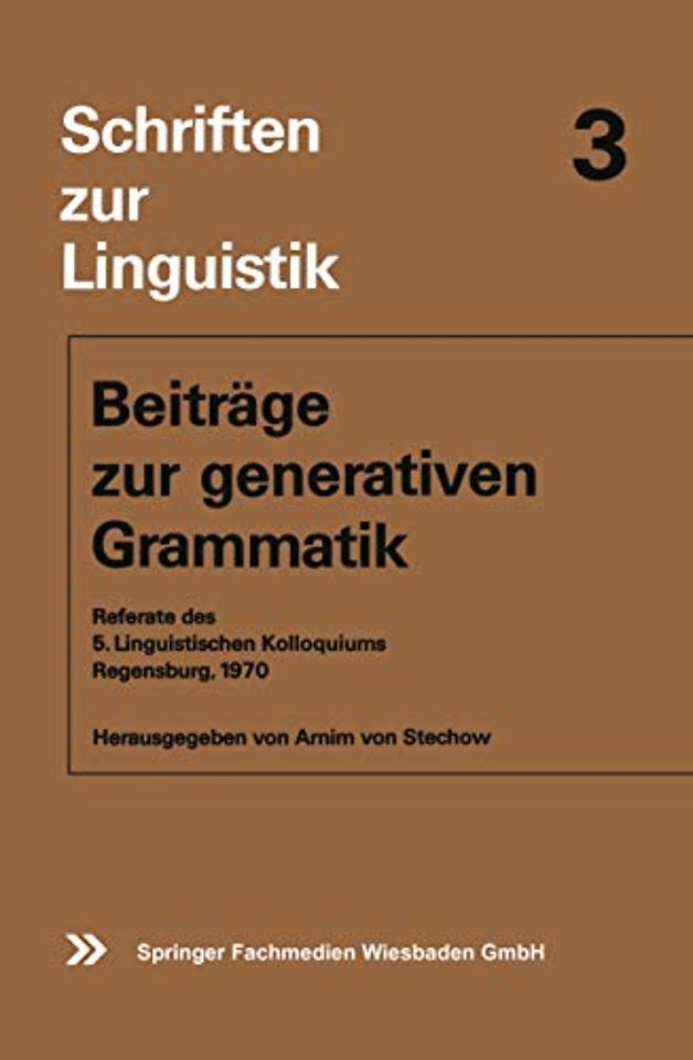 Beiträge zur generativen Grammatik