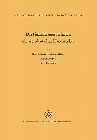 Das Finanzierungsverhalten der westdeutschen Handwerker