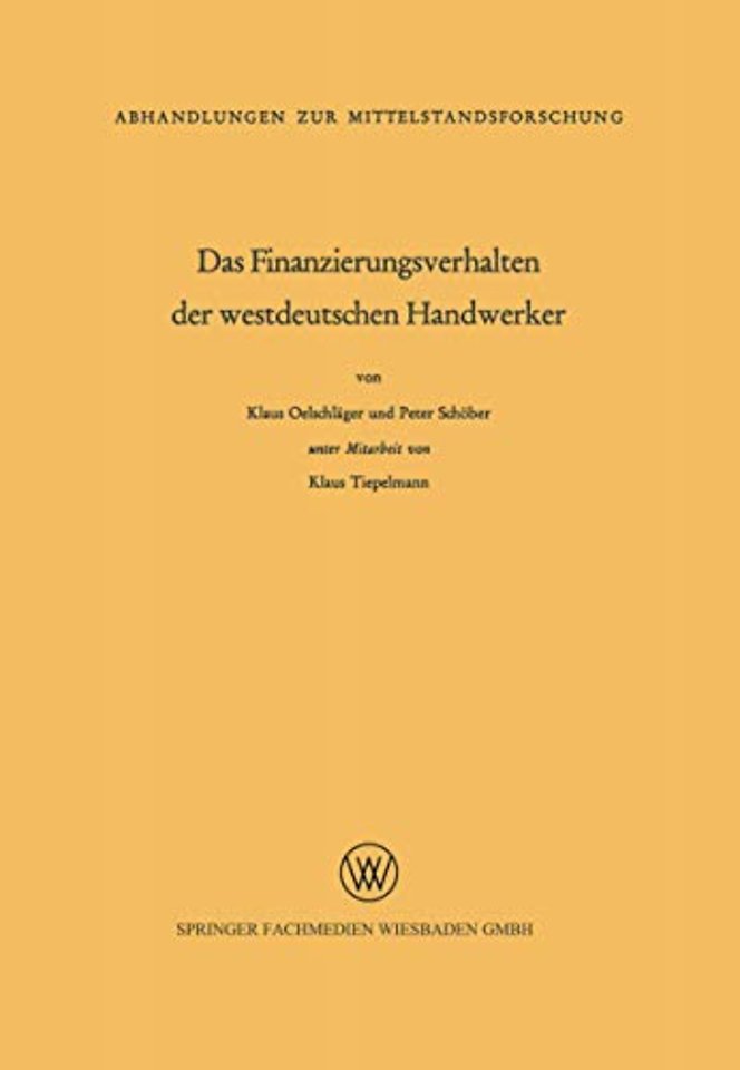Das Finanzierungsverhalten der westdeutschen Handwerker
