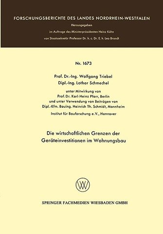 Die wirtschaftlichen Grenzen der Geräteinvestitionen im Wohnungsbau