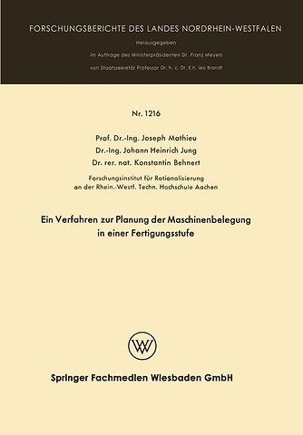 Ein Verfahren zur Planung der Maschinenbelegung in einer Fertigungsstufe