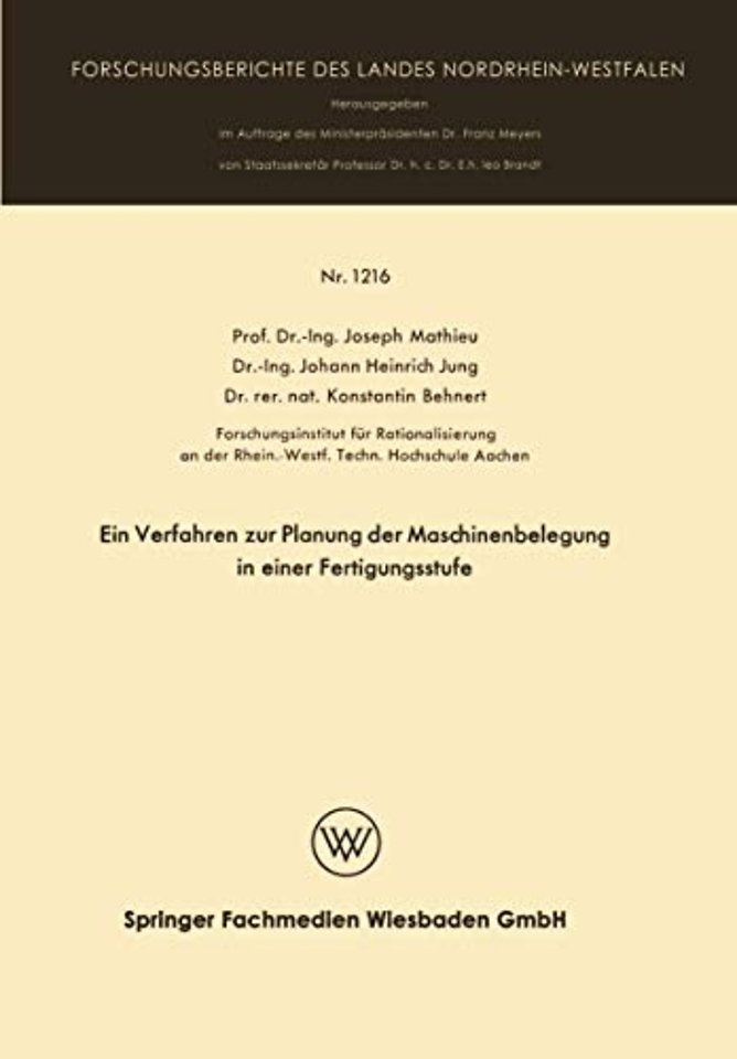 Ein Verfahren zur Planung der Maschinenbelegung in einer Fertigungsstufe