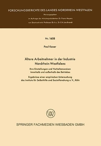 Ältere Arbeitnehmer in der Industrie Nordrhein-Westfalens