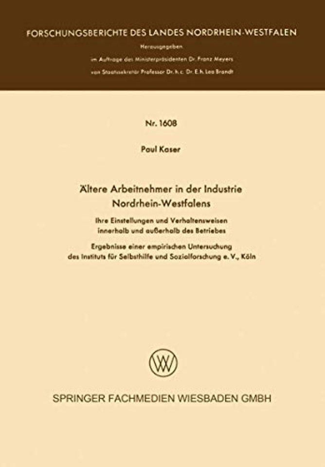 Ältere Arbeitnehmer in der Industrie Nordrhein-Westfalens