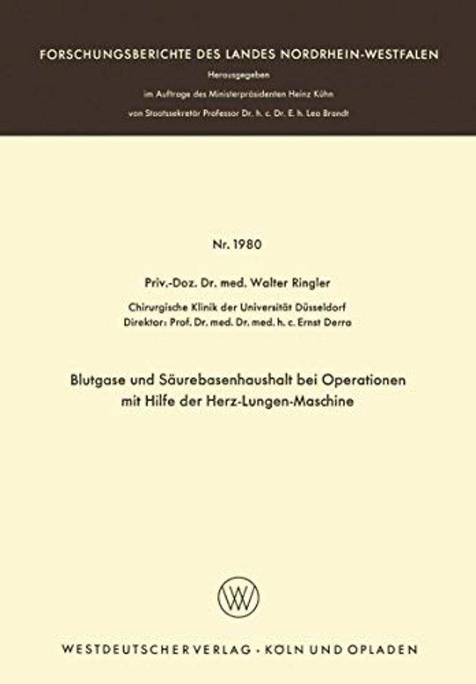 Blutgase und Säurebasenhaushalt bei Operationen mit der Herz-Lungen-Maschine