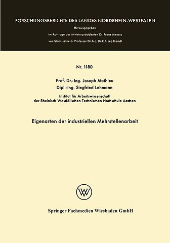 Eigenarten der industriellen Mehrstellenarbeit