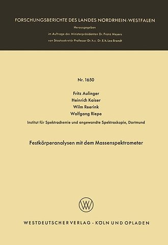 Festkörperanalysen mit dem Massenspektrometer