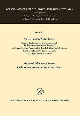 Maximalkräfte von Männern im Bewegungsraum der Arme und Beine