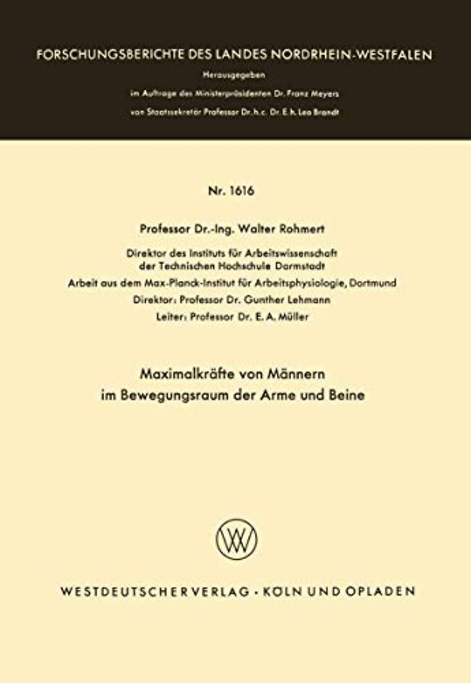 Maximalkräfte von Männern im Bewegungsraum der Arme und Beine