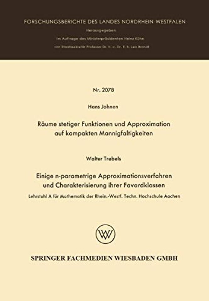 Räume stetiger Funktionen und Approximation auf kompakten Mannigfaltigkeiten