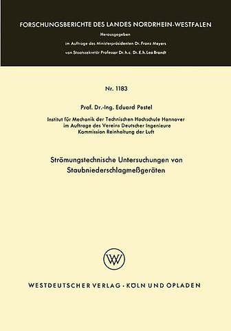 Strömungstechnische Untersuchungen von Staubniederschlagsmeßgeräten
