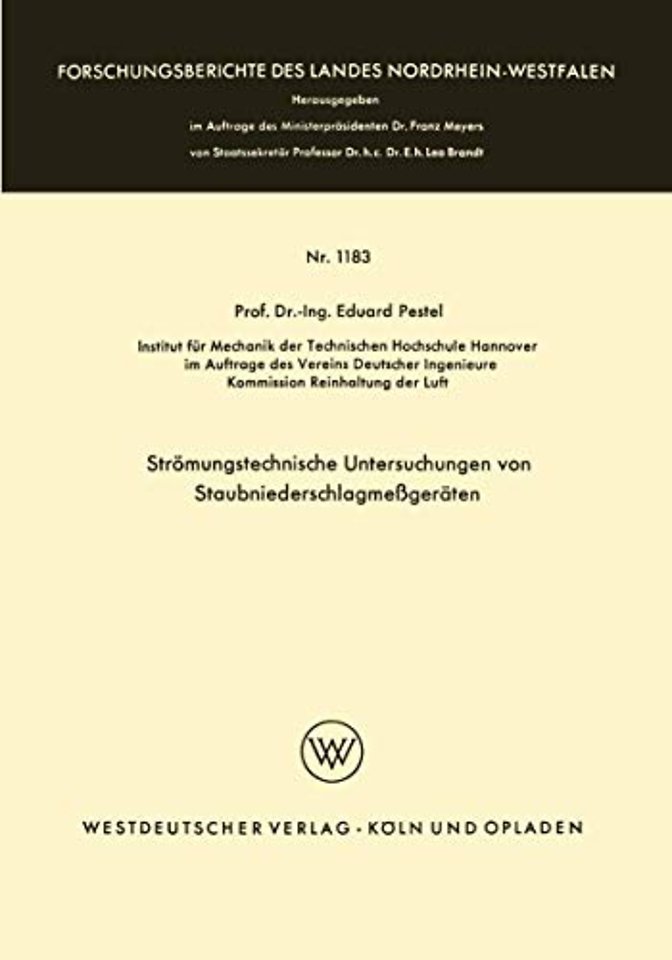 Strömungstechnische Untersuchungen von Staubniederschlagsmeßgeräten