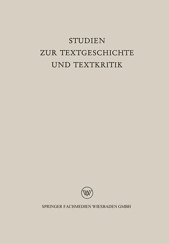 Studien zur Textgeschichte und Textkritik