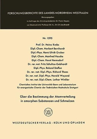 Über die Bestimmung der Atomverteilung in amorphen Substanzen und Schmelzen