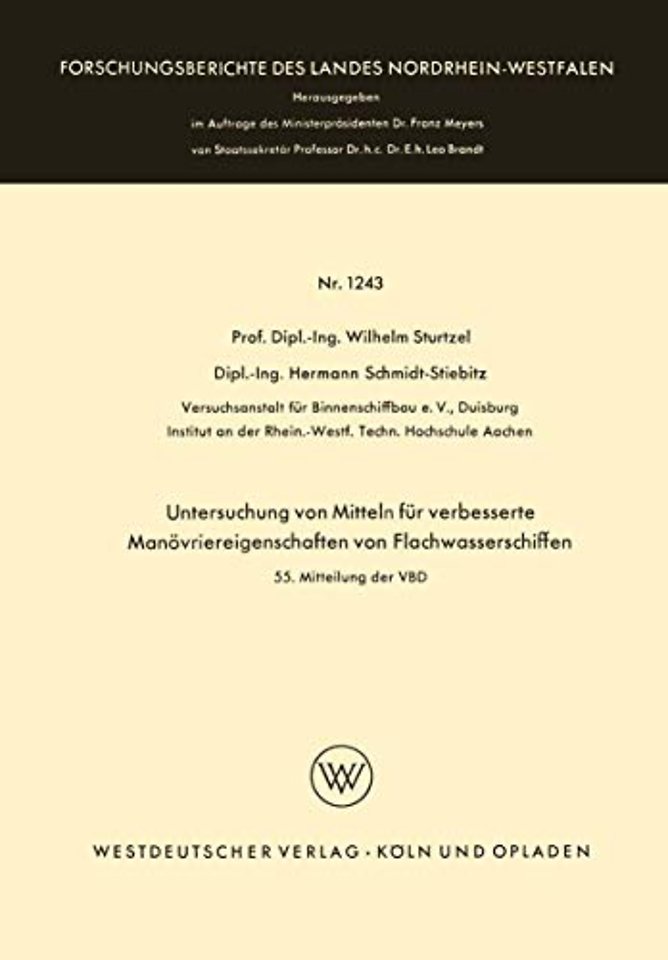 Untersuchung von Mitteln für verbesserte Manövriereigenschaften von Flachwasserschiffen