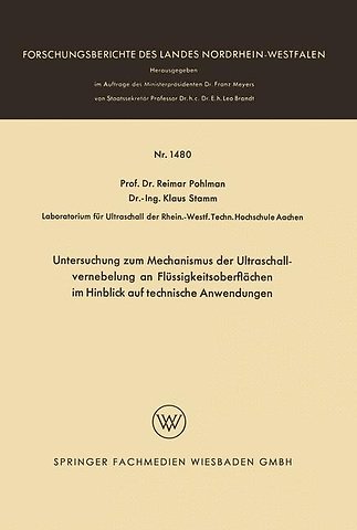 Untersuchung zum Mechanismus der Ultraschallvernebelung an Flüssigkeitsoberflächen im Hinblick auf technische Anwendungen