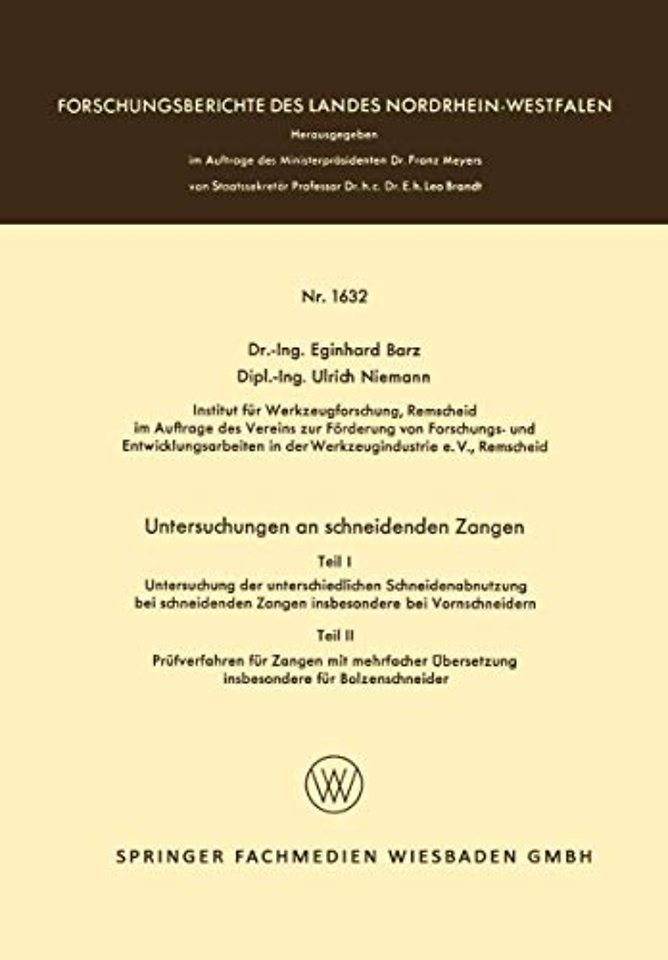 Untersuchungen an schneidenden Zangen