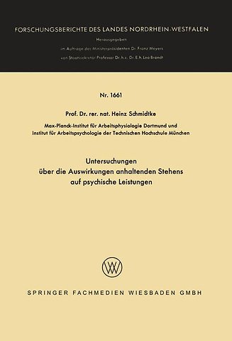 Untersuchungen über die Auswirkungen anhaltenden Stehens auf psychische Leistungen