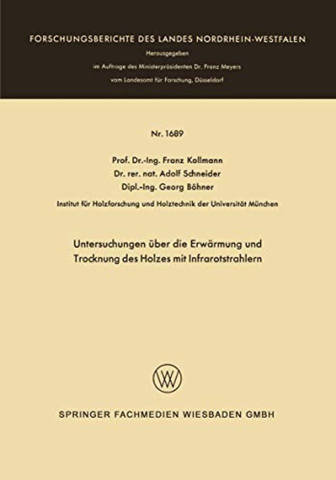Untersuchungen über die Erwärmung und Trocknung des Holzes mit Infrarotstrahlern