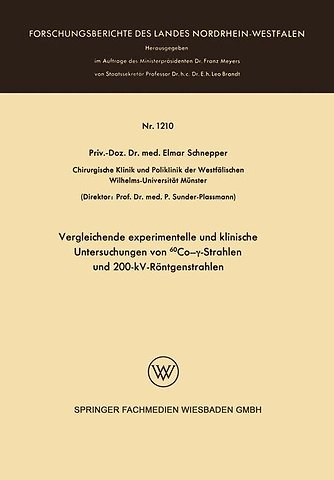 Vergleichende experimentelle und klinische Untersuchungen von 60Co-γ-Strahlen und 200-kV-Röntgenstrahlen