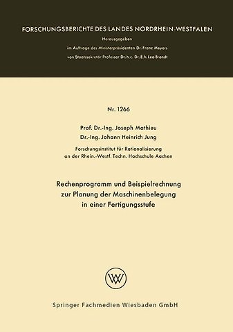 Rechenprogramm und Beispielrechnung zur Planung der Maschinenbelegung in einer Fertigungsstufe