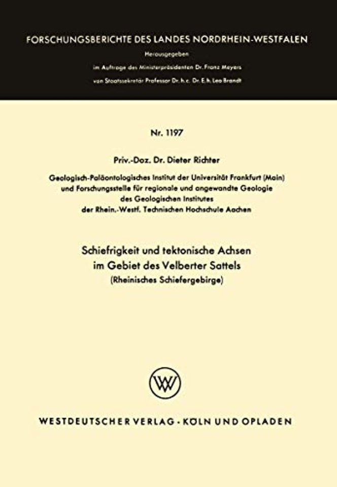 Schiefrigkeit und tektonische Achsen im Gebiet des Velberter Sattels (Rheinisches Schiefergebirge)