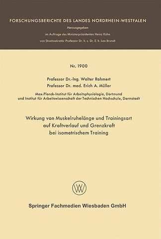 Wirkung von Muskelruhelänge und Trainingsart auf Kraftverlauf und Grenzkraft bei isometrischem Training