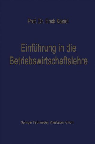 Einführung in die Betriebswirtschaftslehre