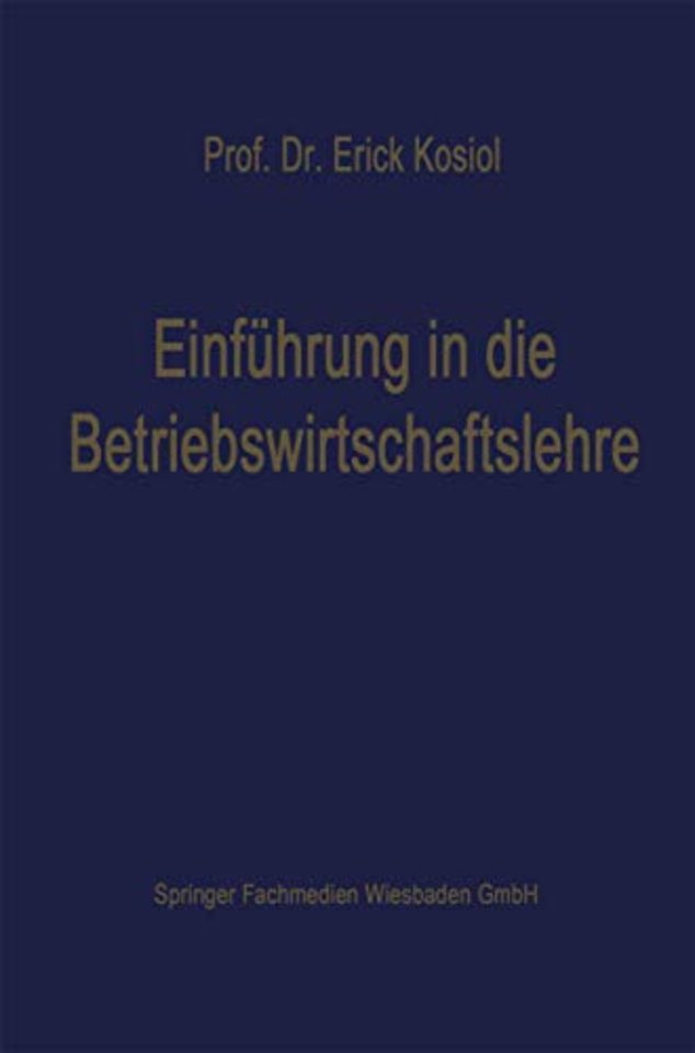 Einführung in die Betriebswirtschaftslehre