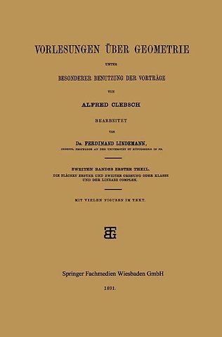 Vorlesungen über Geometrie unter Besonderer Benutzung der Vorträge