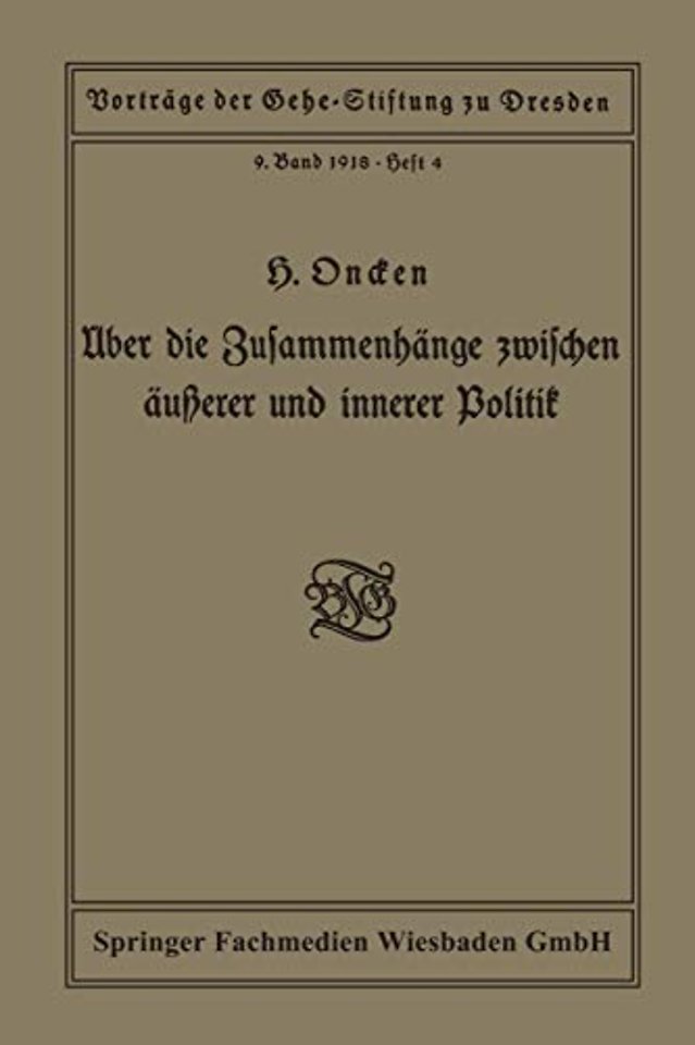 Über die Zusammenhänge zwischen äußerer und innerer Politik