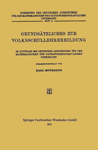 Grundsätzliches zur Volksschullehrerbildung