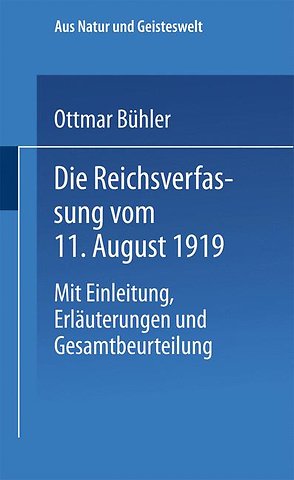 Die Reichsverfassung vom 11. August 1919