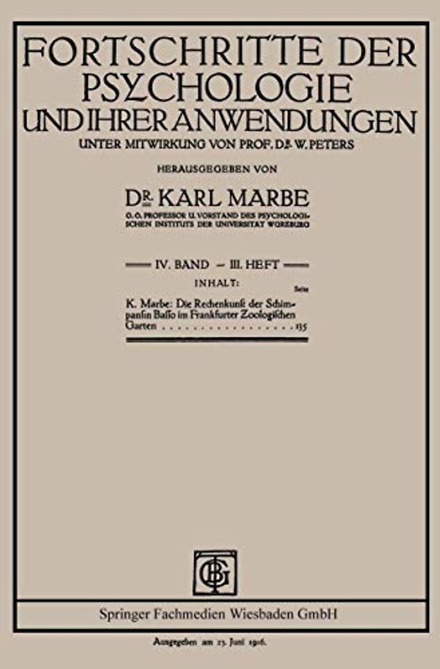 Die Rechenkunst der Schimpansin Basso im Frankfurter Zoologischen Garten