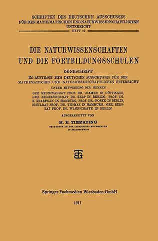 Die Naturwissenschaften und die Fortbildungsschulen