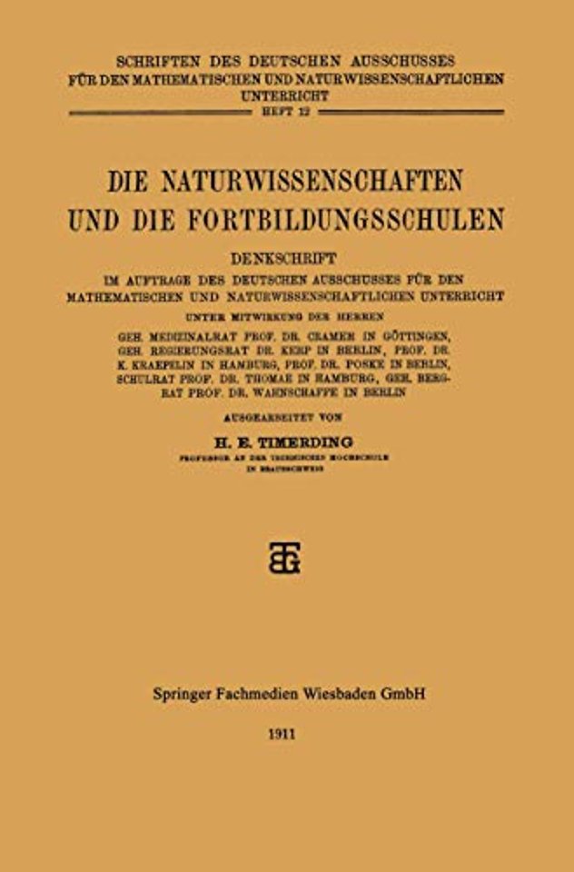 Die Naturwissenschaften und die Fortbildungsschulen
