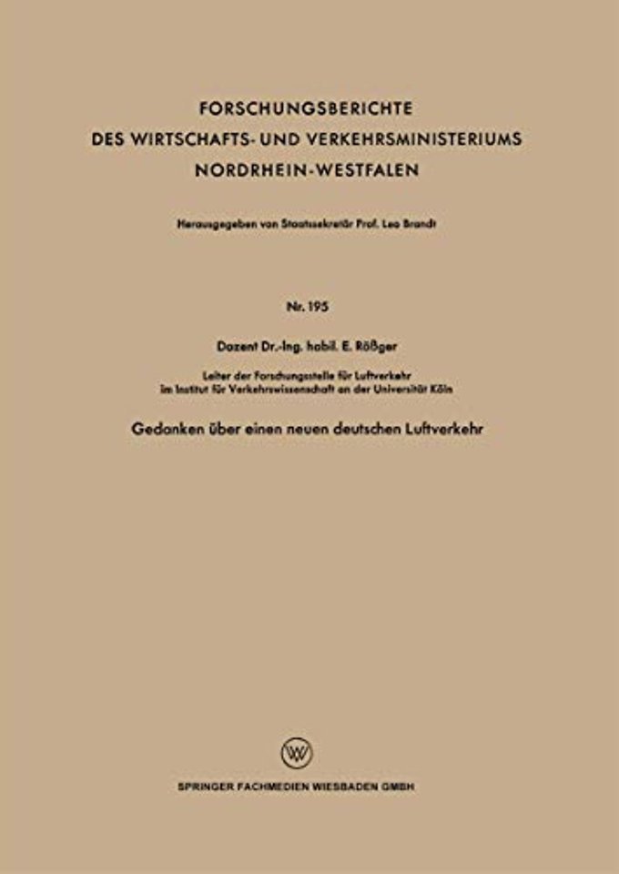 Gedanken über einen neuen deutschen Luftverkehr
