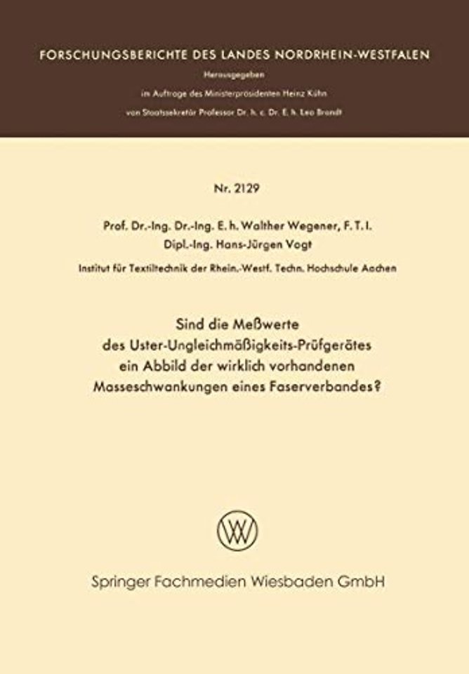 Sind die Meßwerte des Uster-Ungleichmäßigkeits-Prüfgerätes ein Abbild der wirklich vorhandenen Masseschwankungen eines Faserverbandes?