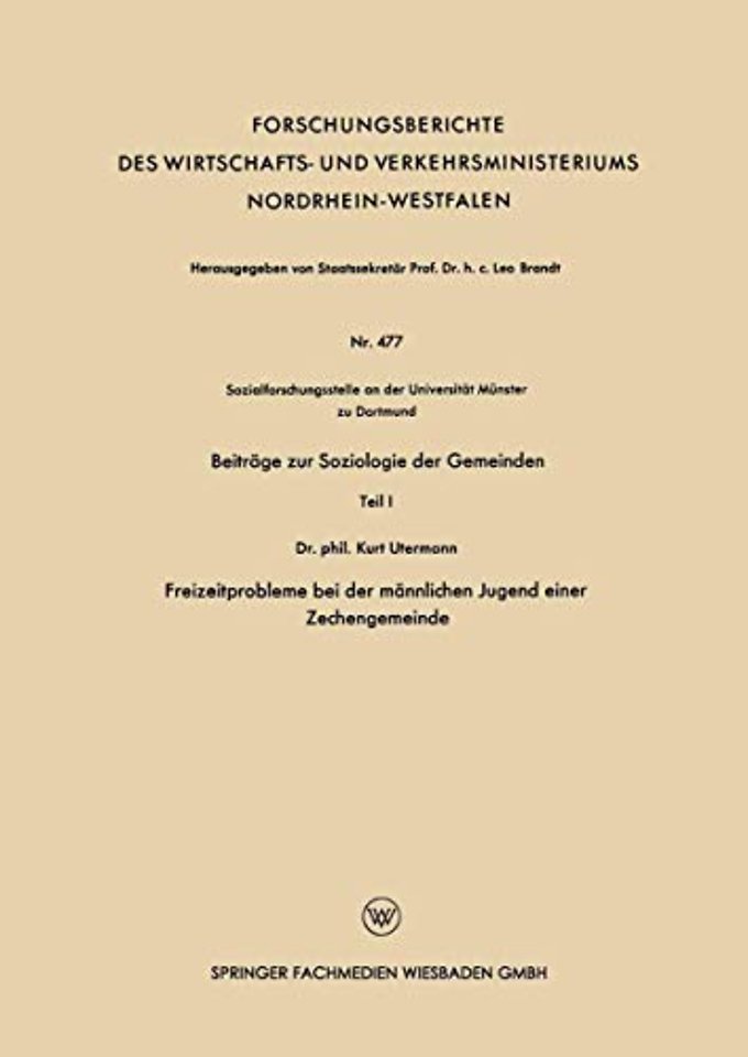 Beiträge zur Soziologie der Gemeinden