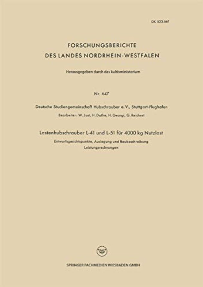 Lastenhubschrauber L-41 und L-51 für 4000 kg Nutzlast
