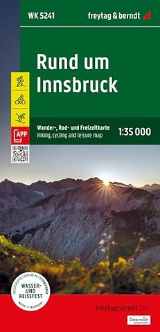 Around Innsbruck, hiking, cycling and leisure map