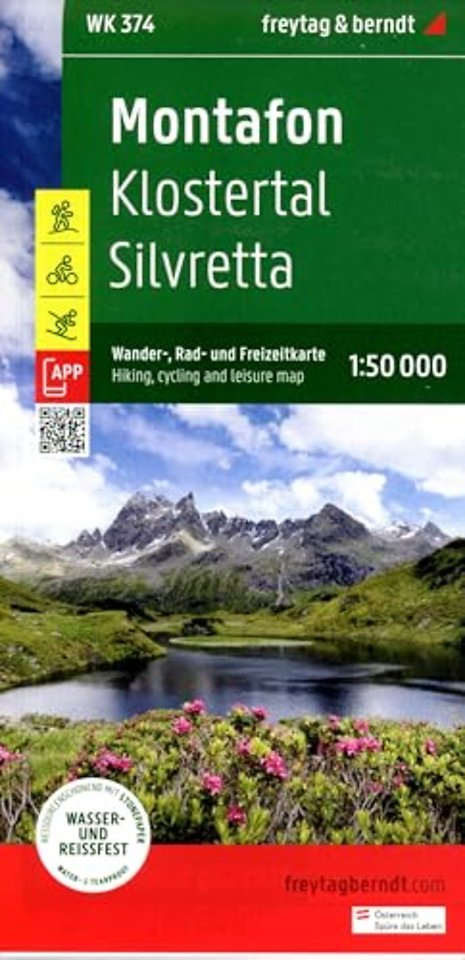 Montafon, Klostertal, Silvretta Hiking, Cycling Leisure Map