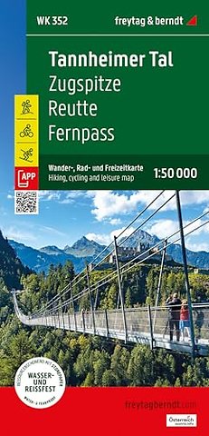 Tannheimer Valley Hiking, Cycling and Leisure Map