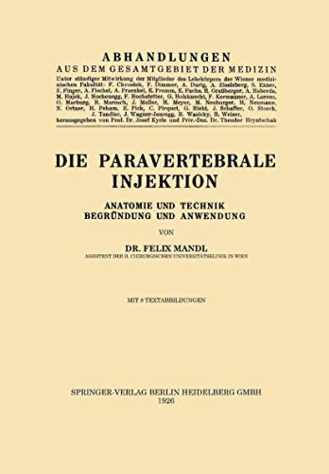 Die Paravertebrale Injektion
