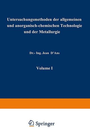 Untersuchungsmethoden der allgemeinen und anorganisch-chemischen Technologie und der Metallurgie
