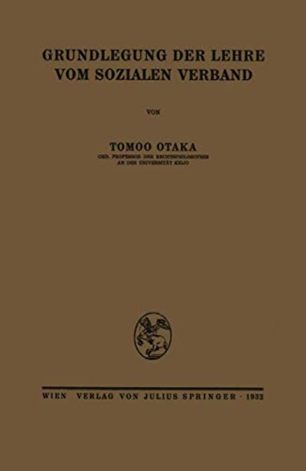 Grundlegung der Lehre vom sozialen Verband